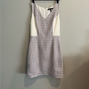 White House Black Market Lavender and Cream Midi Dress
